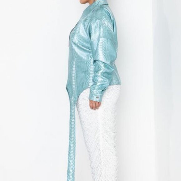 PLUS AZALEA WANG  CORSET JORJA CROC  JACKET - Picture 3 of 8